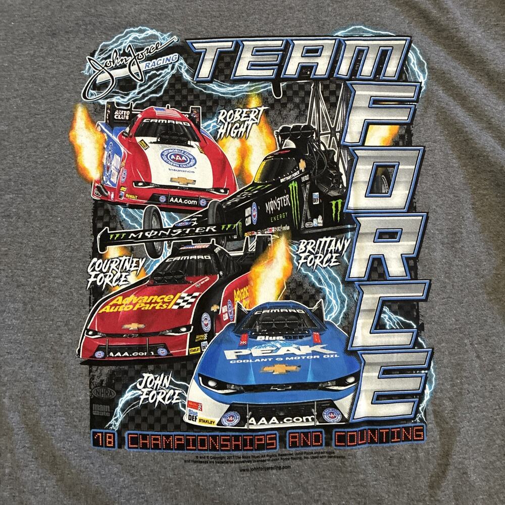 Team Force Men's Size 2XL John Force Team Short Sleeve Racing T-Shirt - Picture 16 of 16